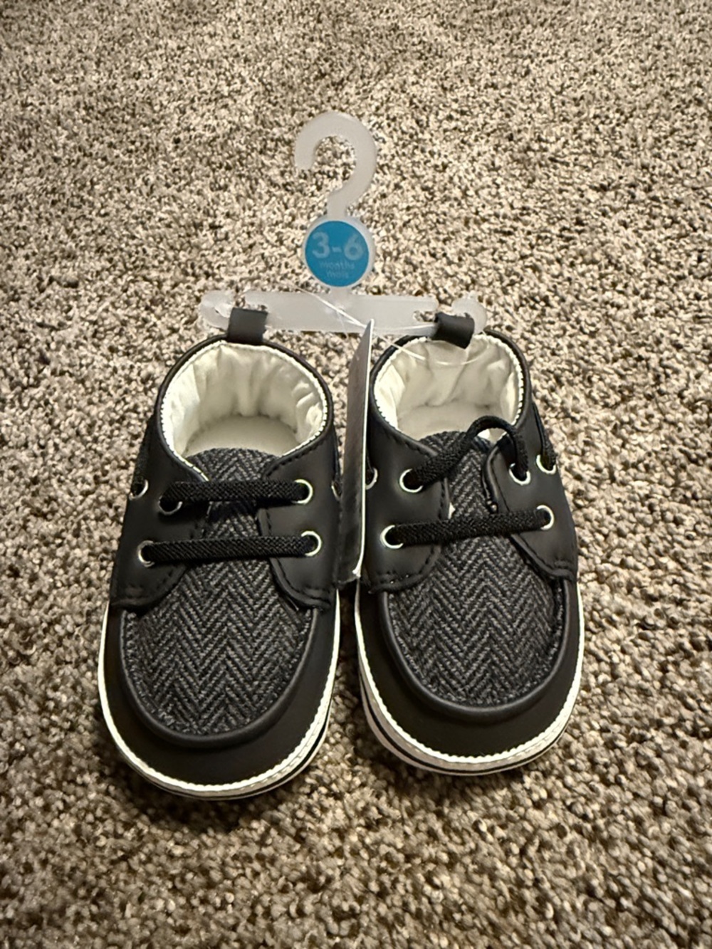 Carter's Black & Gray Herringbone Toddler Dress Shoes